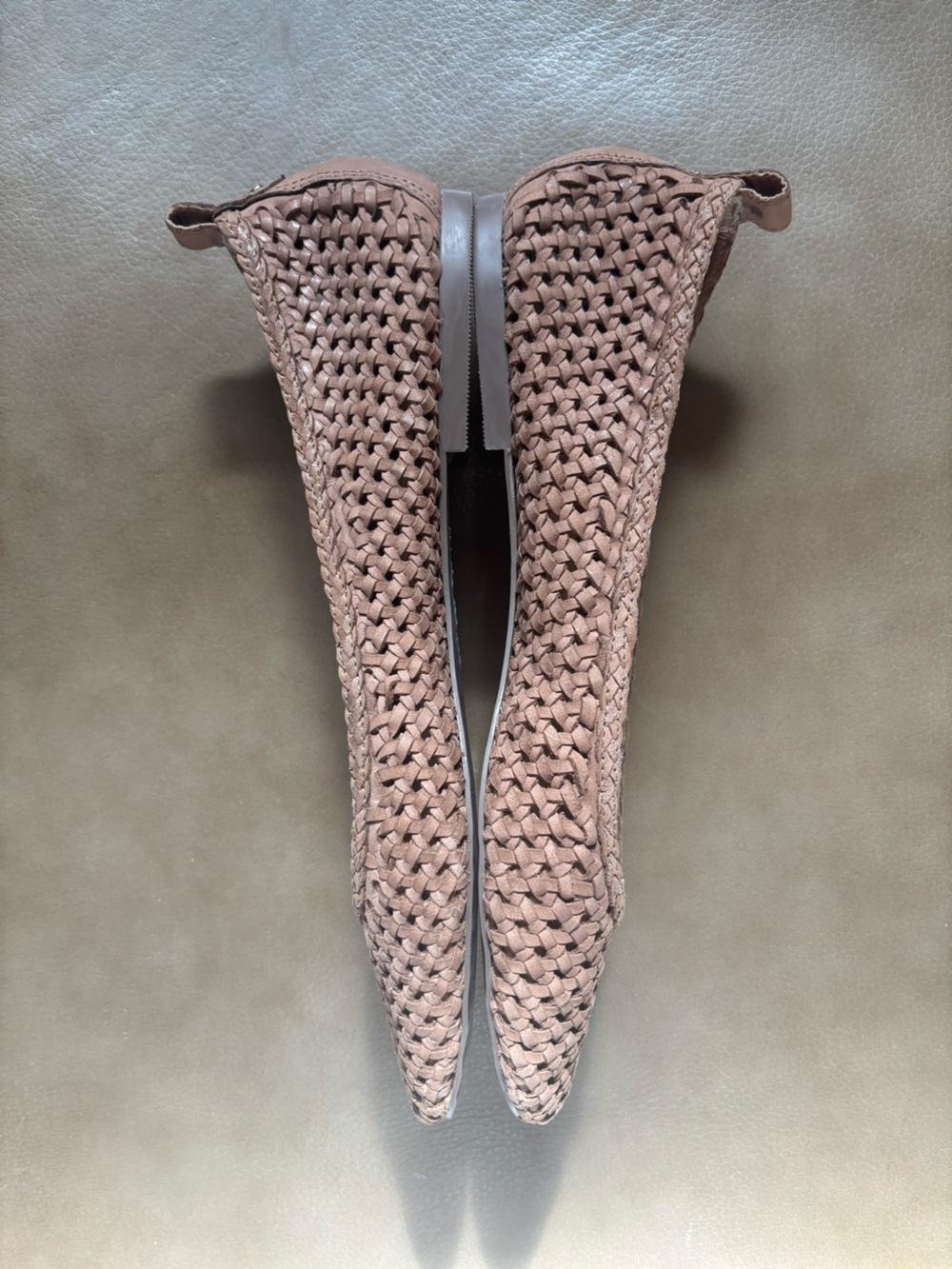 Joie Woven minimalist Ballet Flats in Tan Brown - Picture 3 of 5